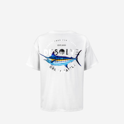 Born To Battle Tee Blue Marlin Women's