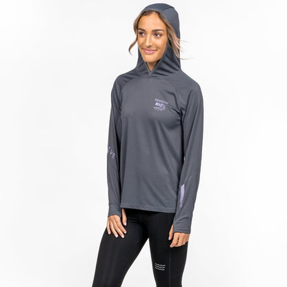 Stripey Fish Face Hoodie Women's
