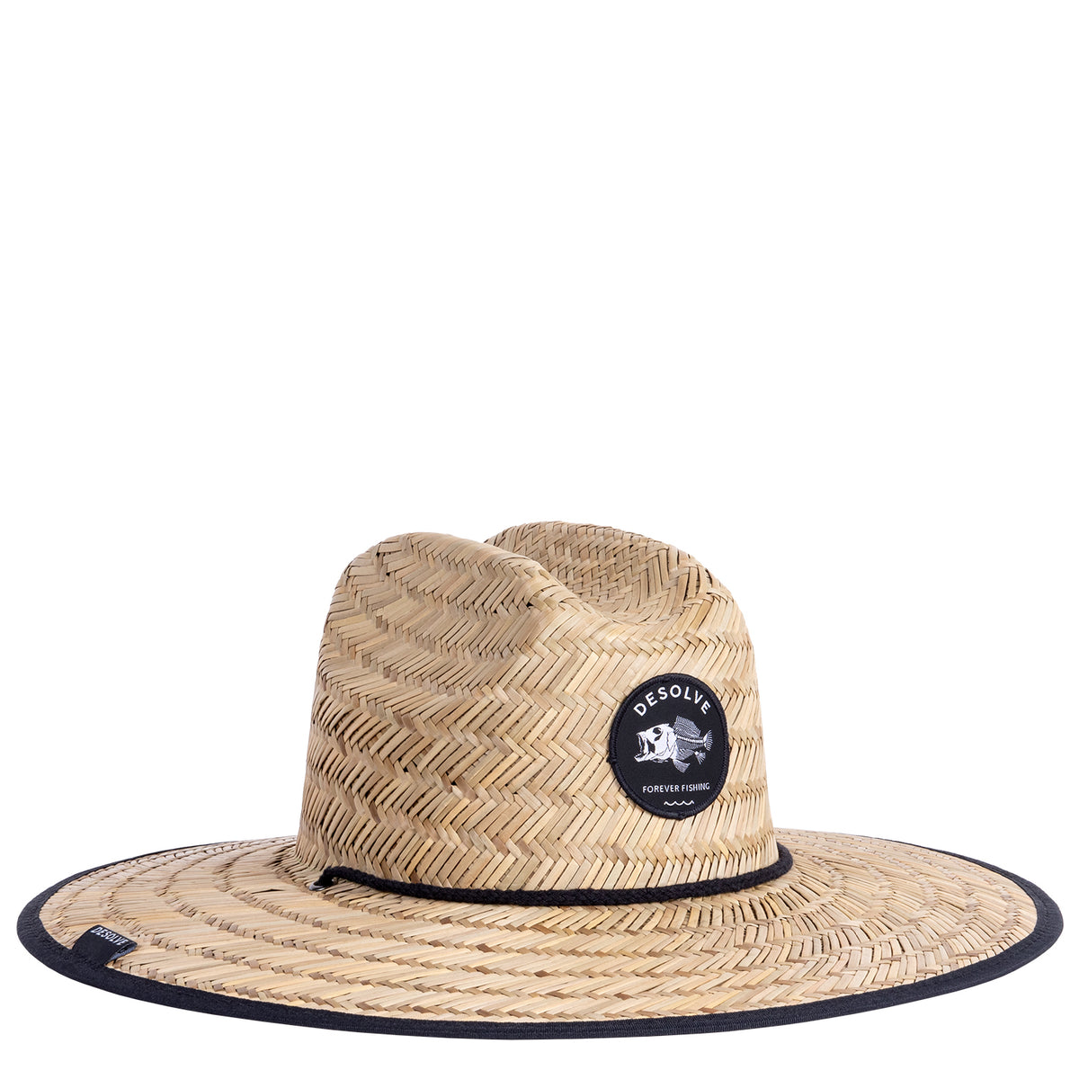 Desolve Supply Co, Snappy Straw Hat, 100% Rush Straw, One Size Fits Most, Brim Lining, Drawstring Fishing Hat, Mens - Desolve Supply Co.